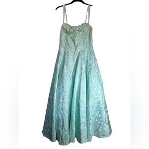 Babyboo Mint Green Floral Jacquard Formal Dress Prom Homecoming Size L